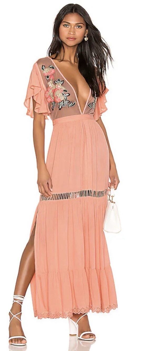 Revolve X Cleobella Amery Dress in Peony - Pink Size M - Excellent
